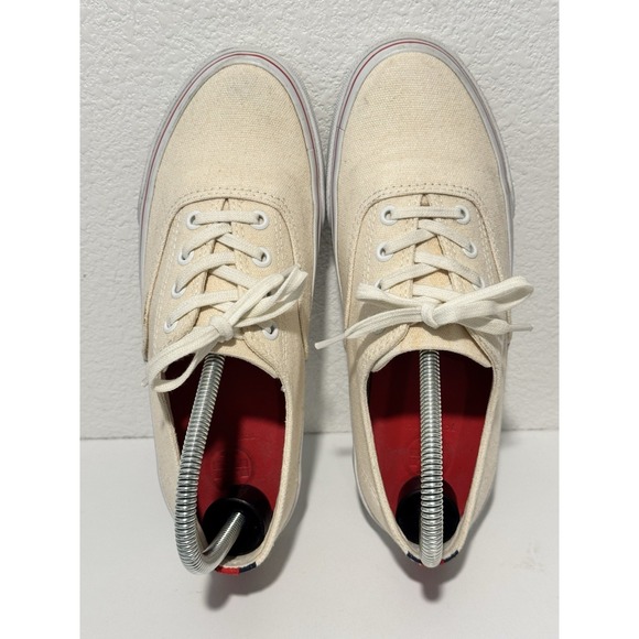 Tory Burch Womens Murray Canvas Low Shoe Size 7 Lace Up Off White Sneaker - Picture 8 of 14